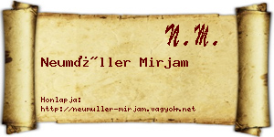 Neumüller Mirjam névjegykártya